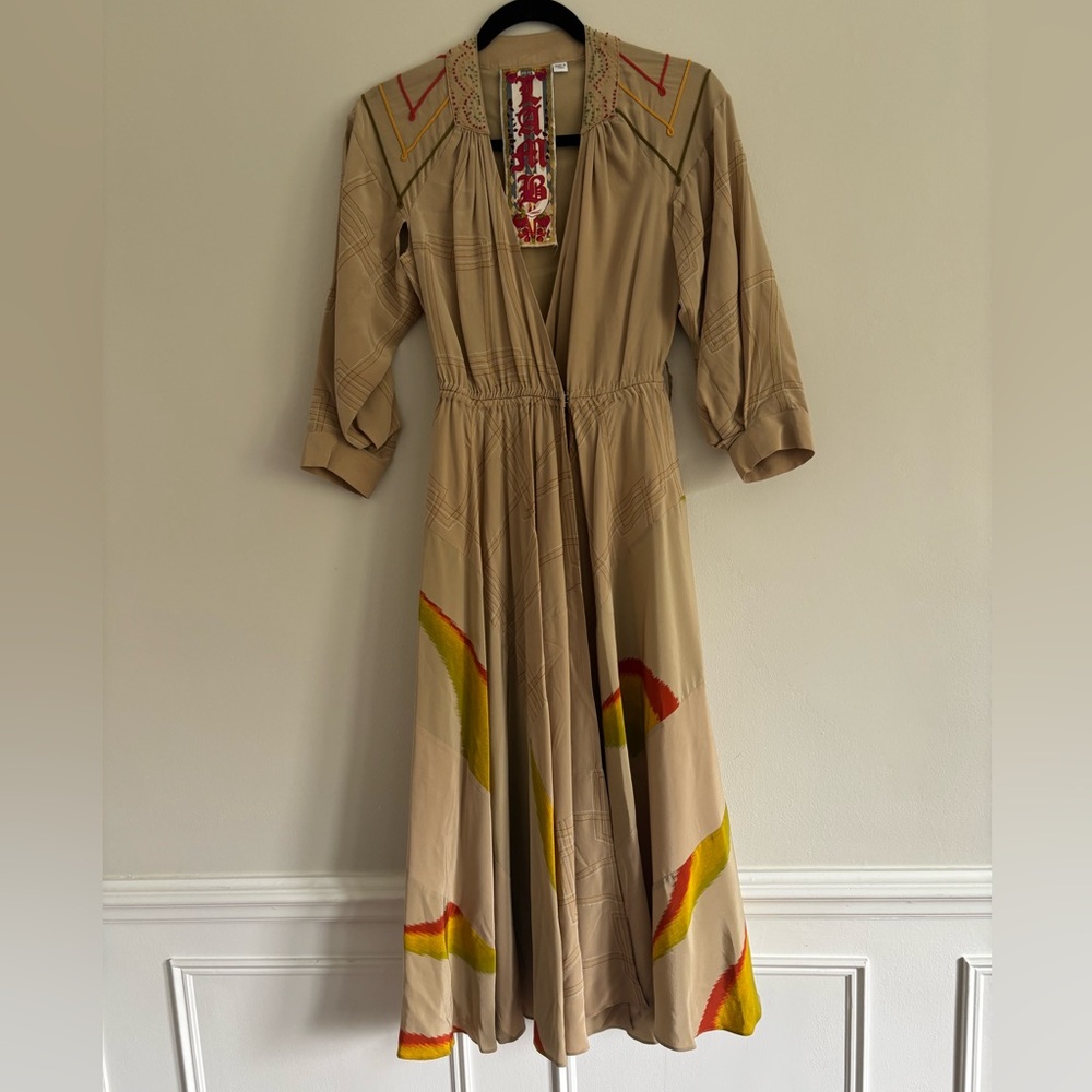 VTG L.A.M.B. Gwen Stefani Rasta Silk Midi Dress - Spring 2007 Runway